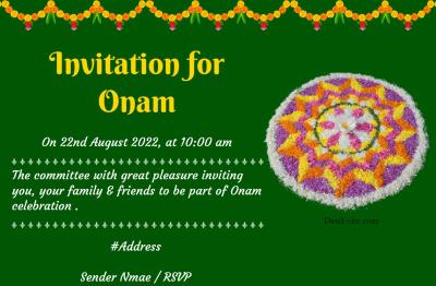 Onam Invitation ecard.