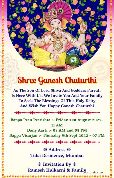 Ganesh chaturthi 2021 card fresh pleasant theme