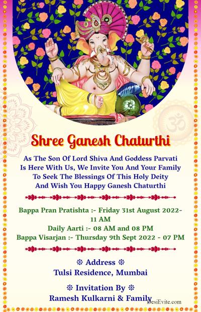 Ganesh chaturthi 2024 card fresh pleasant theme