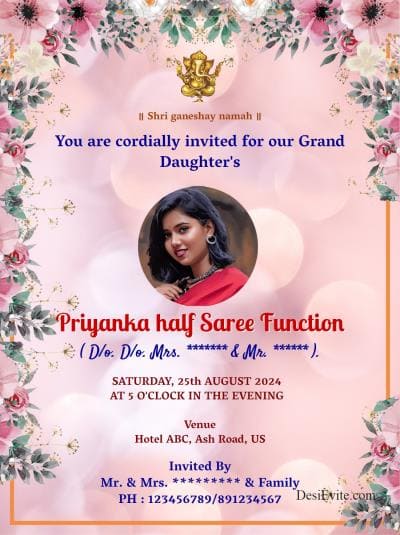 half-saree-invitation-ecard-flower-theme