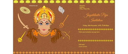 Be with us for celebrating Jagatdhatri Puja