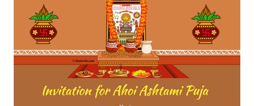 Invitation for Ahoi Ashtami Puja