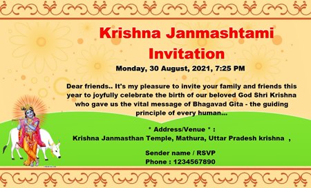 Krishna Janmashtami Invitation