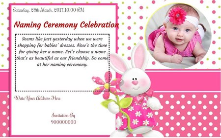 free Baby girl naming ceremony Invitation Card & Online Invitations