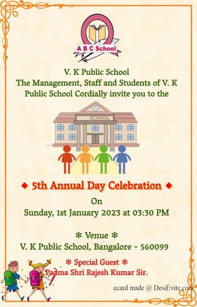 free Annual Function Invitation Card & Online Invitations