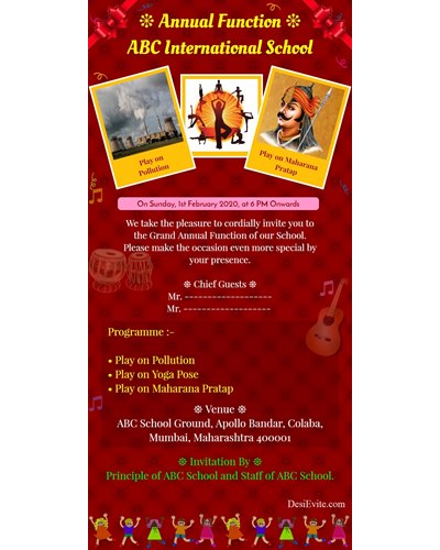 free Annual Function Invitation Card & Online Invitations