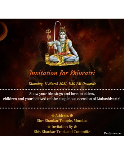 Invitation for Shiv Vivah