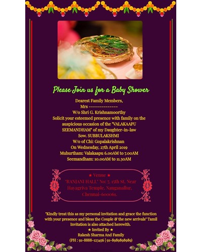 Free Baby Shower Invitation Card Online Invitations In English